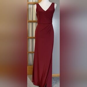 Elegant Burgundy Evening Gown